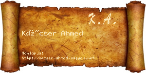 Kácser Ahmed névjegykártya